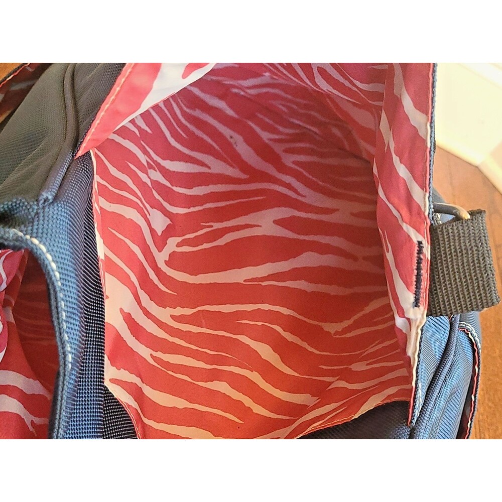 MaggieMather Tennis Tote Bag Blue Pink Zebra Animal Print VGUC MM - Picture 6 of 15